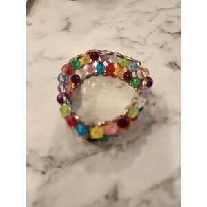 Colorful Multicolored Crystal Beaded Stretch Bracelet